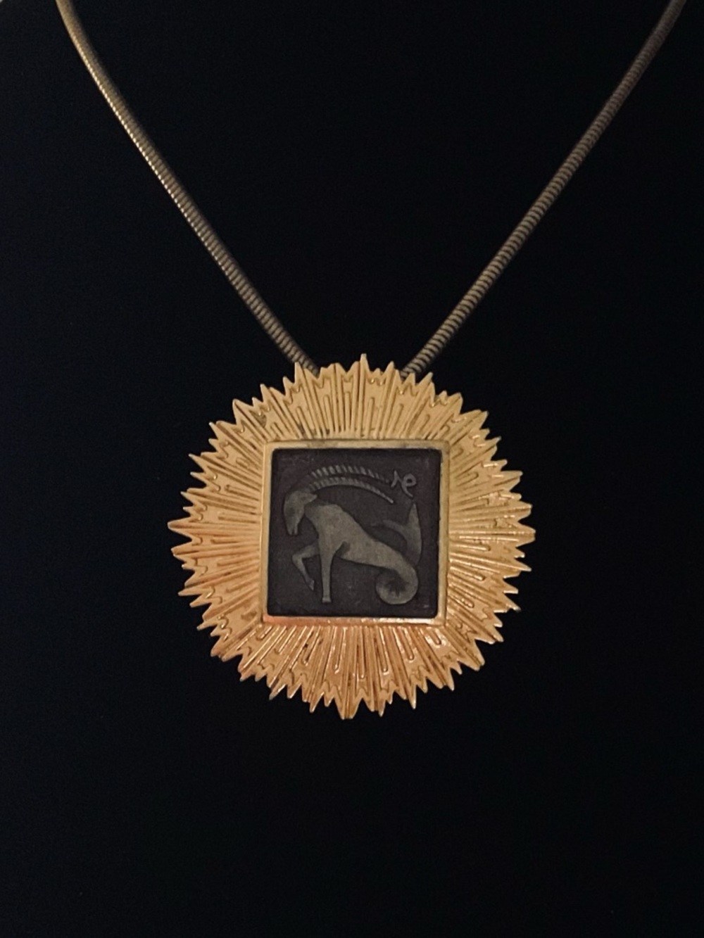 #101 Vintage Luca Razza Capricorn Pendant Necklace